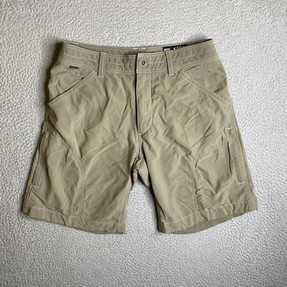 Kuhl Shorts Mens 32 X 10 L Tan Pockets Stretch Outdoor Hiking Casual Workwear